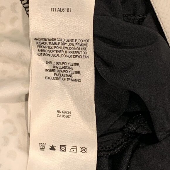 Columbia Swimsuit Tankini Top Black, Off White, Green Geometric & Solid M #210A - Picture 7 of 7